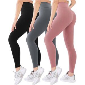 New 3 Pack High Waisted Leggings for Women-Soft Athletic Tummy Control